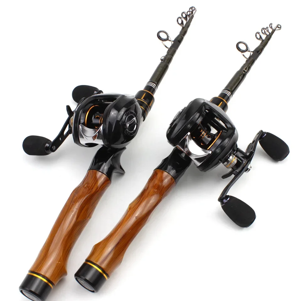 Hunt house fishing rod and reel combo telescopic fishing rod casting and baitcast fishing reel