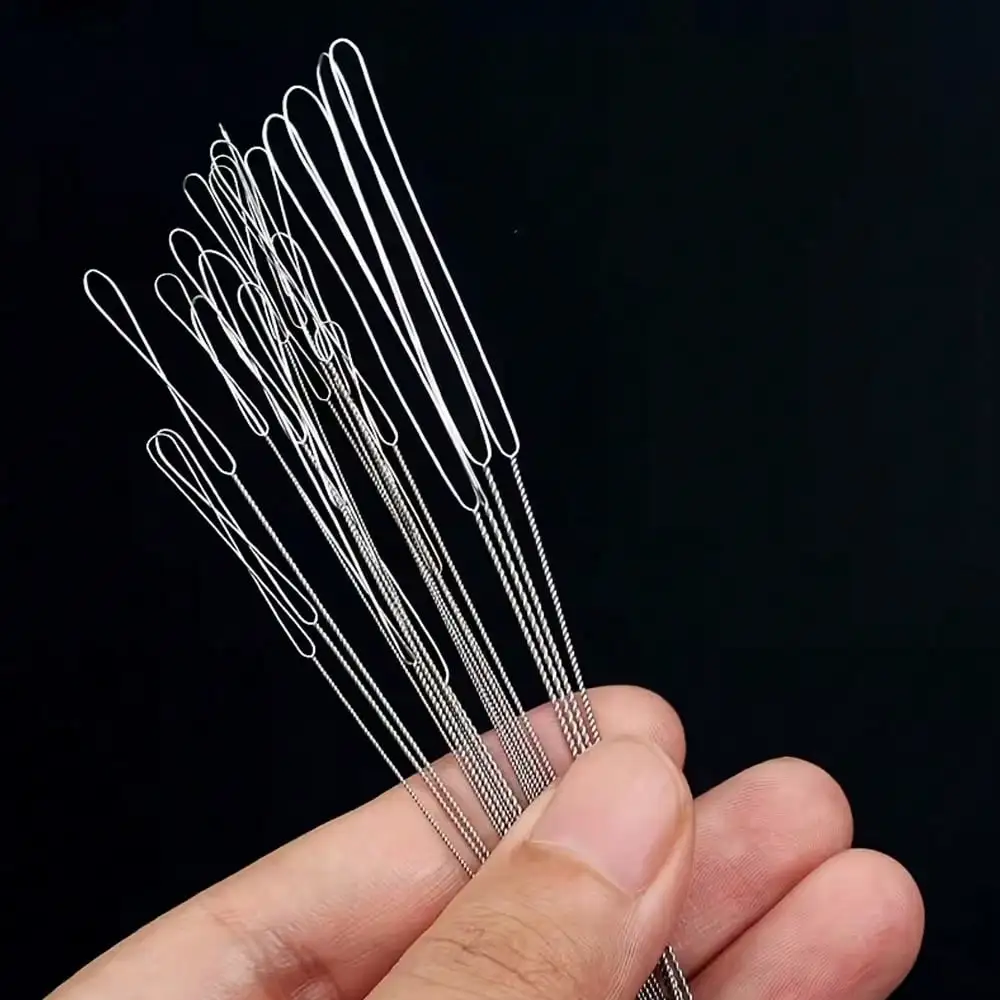 7-teiliges ultrafeines Perlennadel-Set, Drehdraht-Einfädelwerkzeug für kleine Perlen, lange Stahlnadeln für Schmuck, Armbänder und mehr – Detail 7