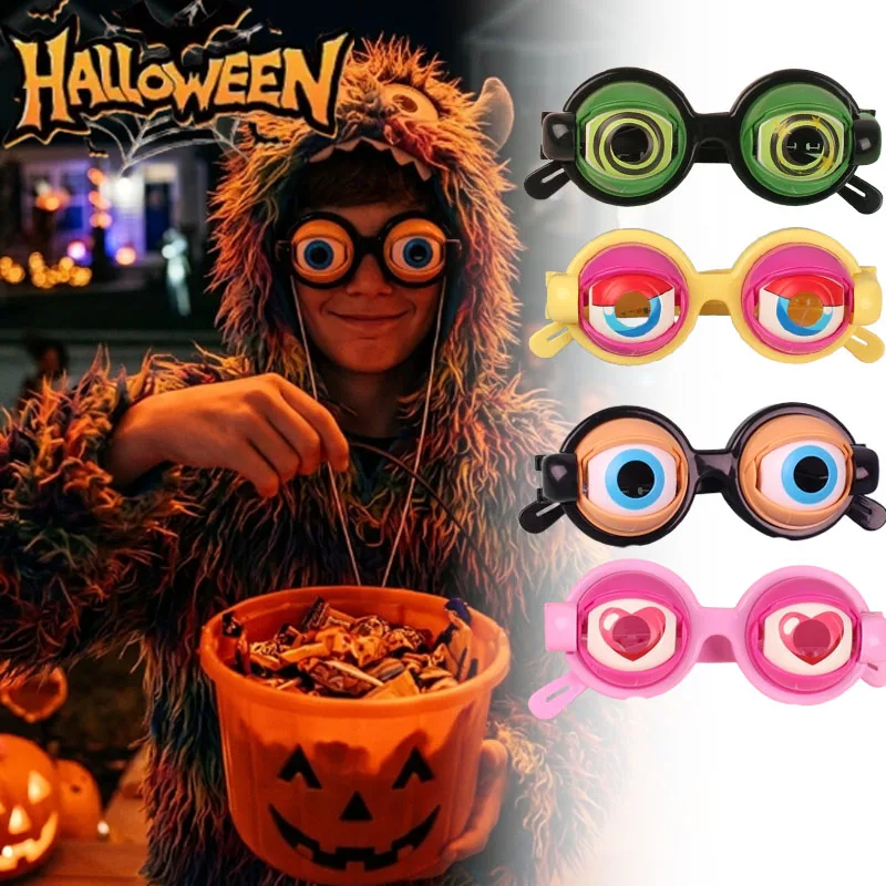 

1Pairs Halloween Funny Crazy Eyes Glasses for Kids Novelty Creative Gag Prop Toy Eyewear for Party Costume Decoration