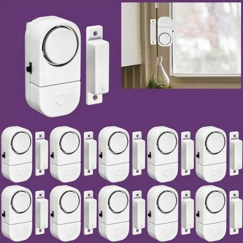 Alarma inalámbrica para puerta y ventana, sistema de seguridad antirrobo, Sensor magnético, 10 piezas