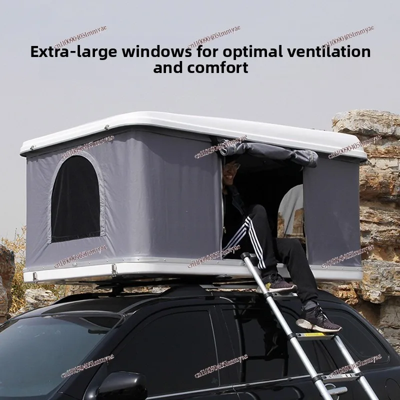 Automatic Foldable Fiberglass Canvas Car Roof Tent Waterproof Outdoor Camping SUV Self-Driving Travel Pop Up Shelter