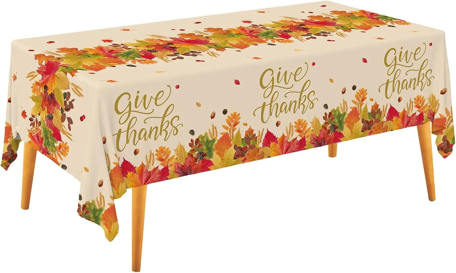 Autumn Thanksgiving Rectangle Tablecloth for Table Decor Fall Harvest Maple Leaves Kitchen Dining Table Cloth Autumn Decorations