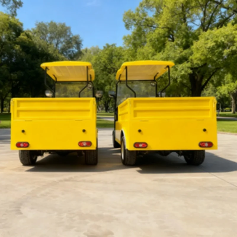 72V 2 Seater Golf Buggy Aluminium Frame Electric Golf Cart For Golf Course With Rear Cargo Box Roof LED Light Strips Cargo Cart