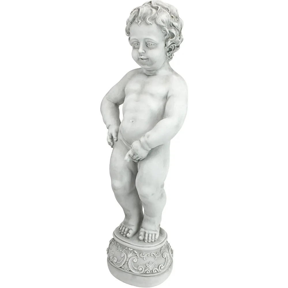 Peeing Boy Pipe Pond Spitting Statue Water Features, Antique Stone