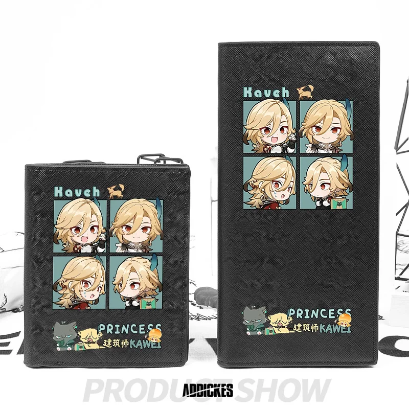 

Anime Game Kaveh Genshin Impact Cosplay High Capacity Purse Fashion PU Zipper Wallet Card Holdr Billfold Student Collection Gift