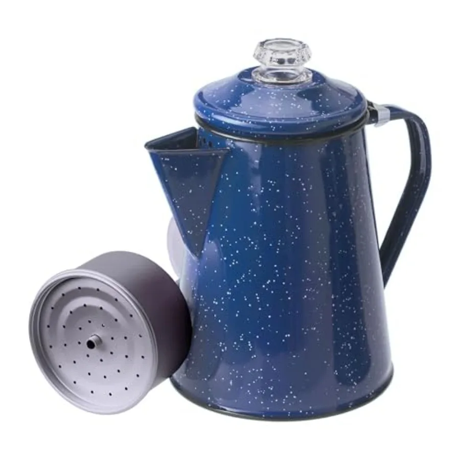 

Percolator Coffee Pot Enamelware Campfire Coffee Boiler Kettle for Outdoor Camping Cookware Cabin RV Kitchen Hunting and Backpa
