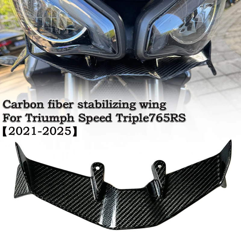 Carbon fiber motorcycle exposed front spoiler Winglet aerodynamic GP wing kit spoiler new suitable FOR Triumph Street Triple 765