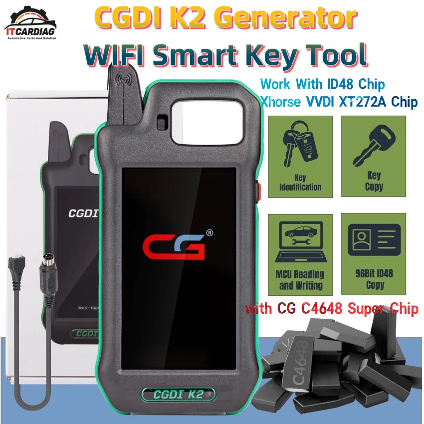 Wifi CGDI K2 Key Programmer Smart Key Tool Multifunctional Remote Generator with C4648 Super Chip Support 96Bit ID48 XT272A Chip