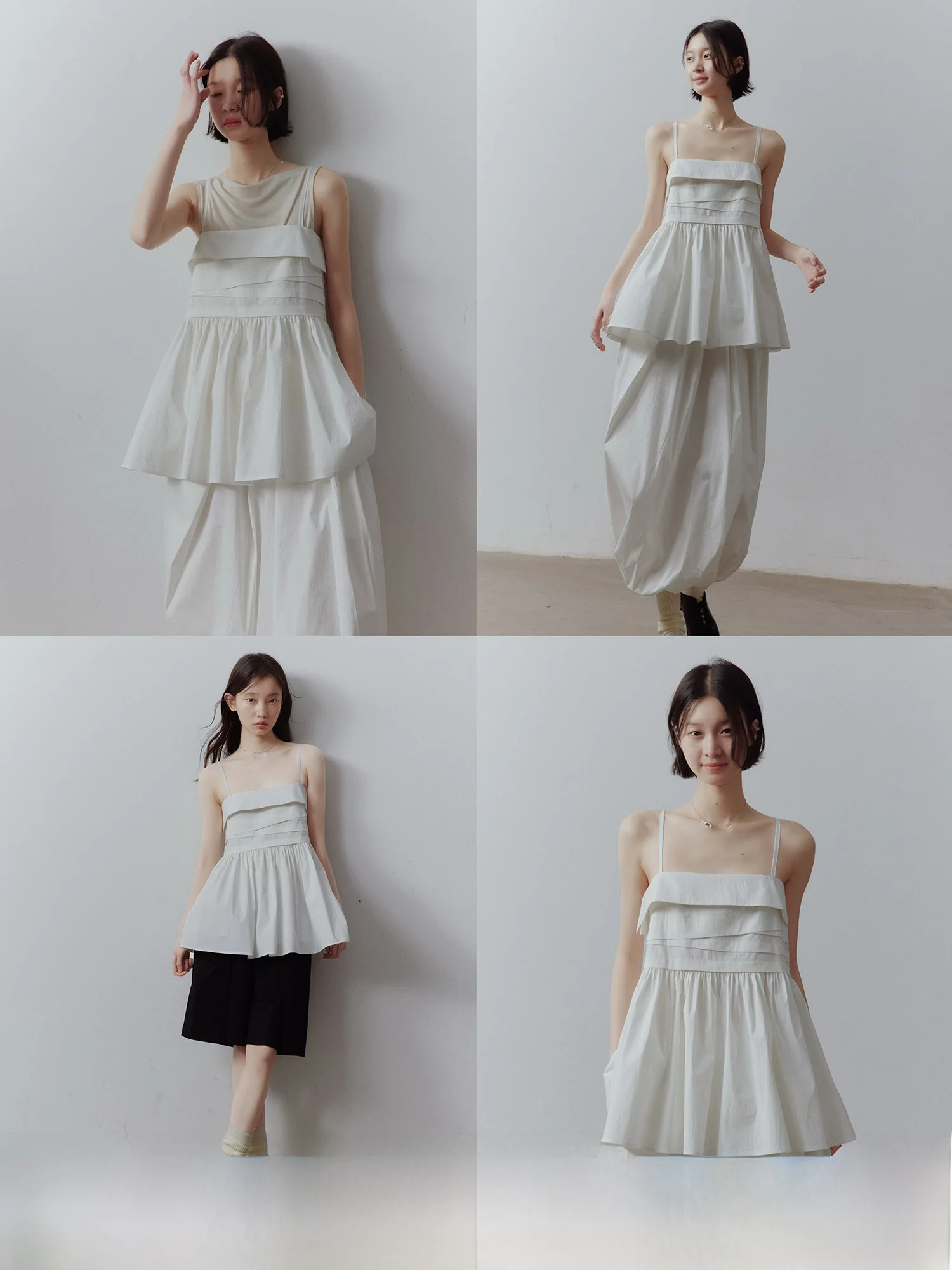 

Белый многослойный топ без бретелек FUSSED Fog Philosophy, свободный крой, драпированный, на молнии, летняя верхняя одежда для женщин