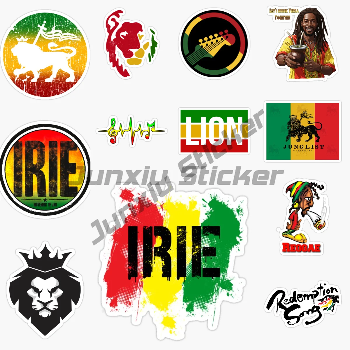 

IRIE ONE LOVE Rasta Sign Decal Rastafarian Bumper Sticker Reggae Car Sign High Quality Waterproof Tuning Vehicles Laptop Sticker
