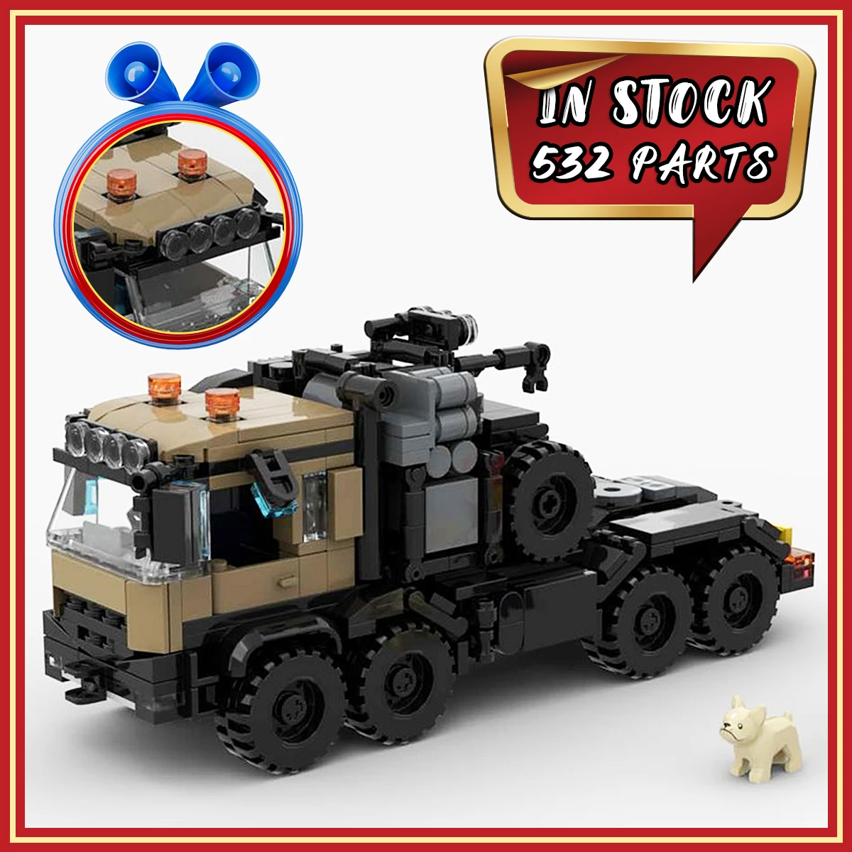 

Heavy Duty Semi Trailer Truck Building Blocks Set, MOC-121348 DIY Assembly Long Haul Truck Model Kit, Toy Gift for Kids Boys