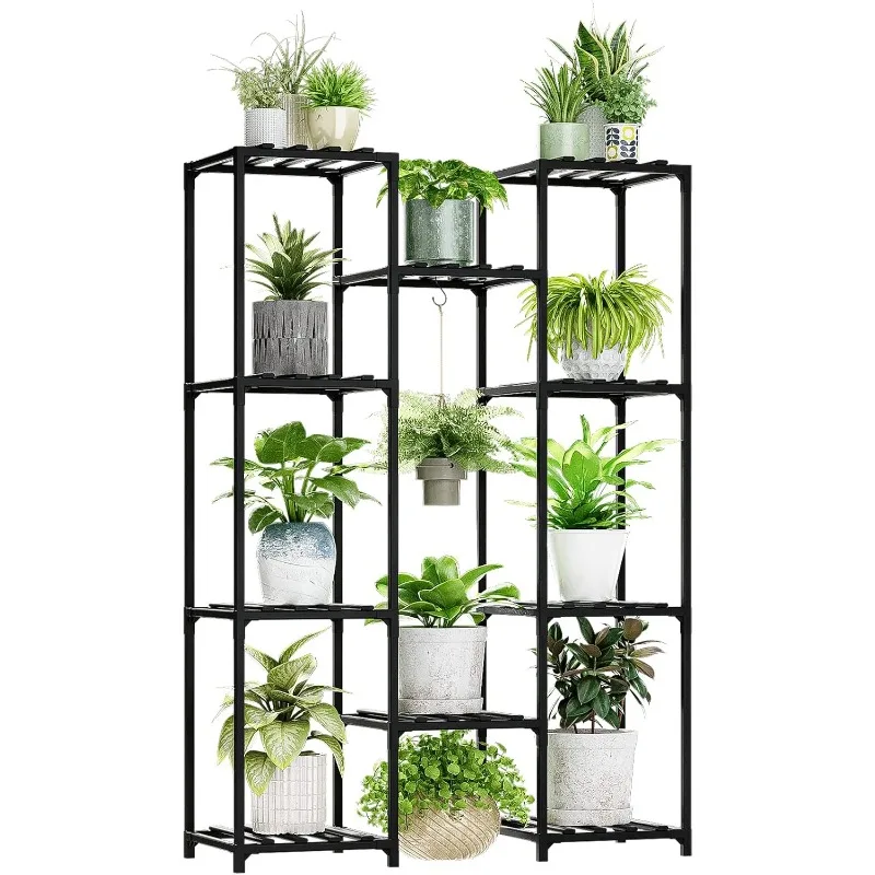 Bamworld-soporte para plantas de 62,2 pulgadas de altura, estante para múltiples plantas de interior, soporte de flores de madera, estante colgante