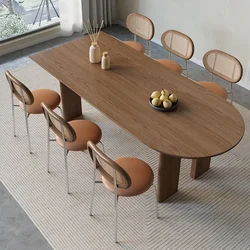 Minimalist Plegable Dining Tables Oval Personalized Negotiation Luxury Wooden Dining Table Mesa Workstation Furniture Set