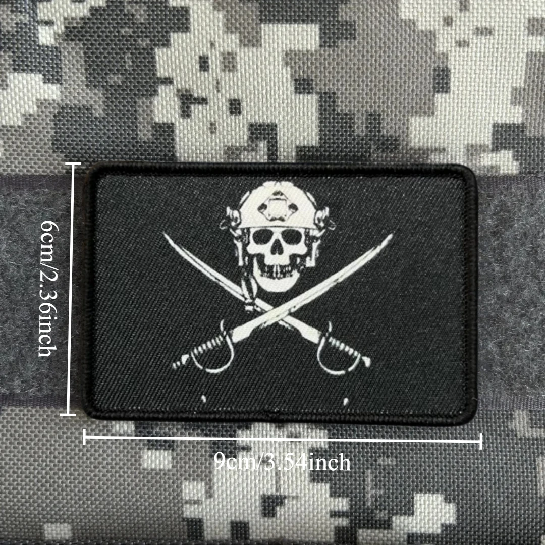 Pirate Flag Operator Embroidery Hook and Loop Patches for Clothing Tactical Morale Badge Military Armband Backpack Stickers