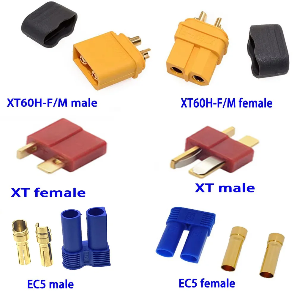 1pair 1pcs XT60 XT90 EC5 T Plug Battery Connector kit Male Female With Sheath Housing Gold Plated Banana Plug for RC Parts