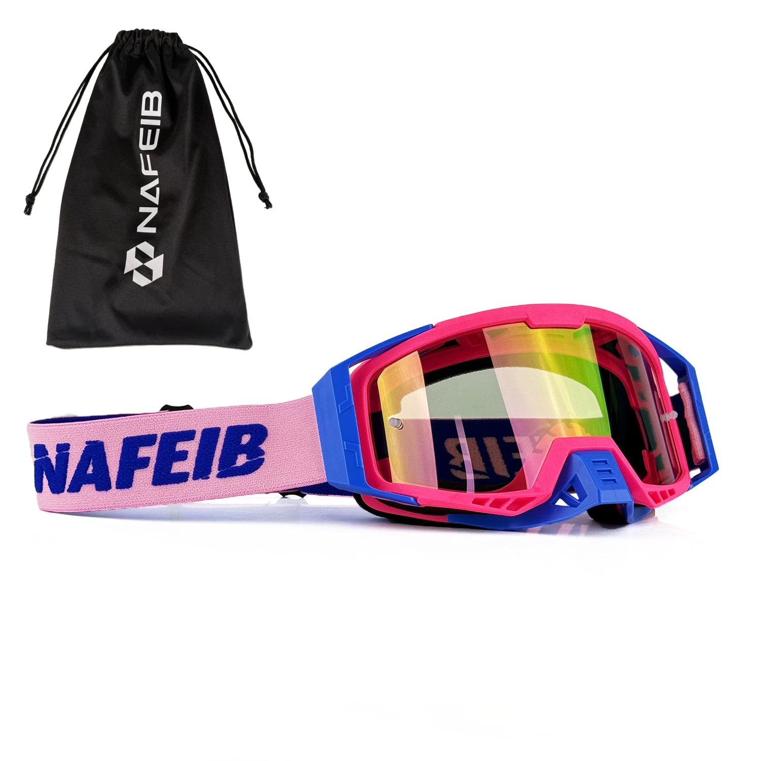 

Очки для мотокросса NAFEIB с сумкой для хранения, защита от ультрафиолета, ветрозащита, пылезащита, для мотокросса, квадроциклов, внедорожных гонок, для мужчин и женщин