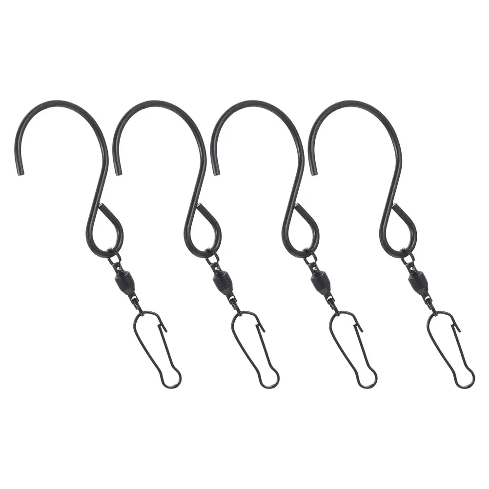 

4pcs Hooks Stainless Steel Rotating Design Heavy Duty Bird Feeder Hooks Garden Hanging Decor Wind Chime Hanger Swivel Clips