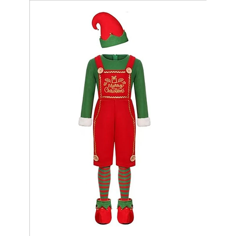 2024 عيد الميلاد الاطفال لطيف الأخضر قزم زي السنة الجديدة الأسرة حفلة مهرجان يتوهم سانتا كلوز تأثيري الزي مجموعة للرجال والنساء