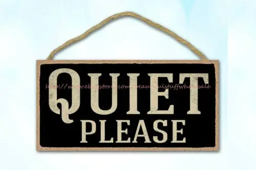 quiet please wood sign retro vintage indoor wall  decor