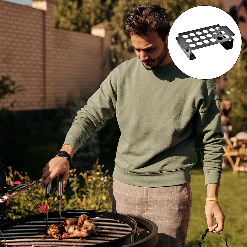 

18 Holes Black Non Stick Chili Chicken Thighs Grill Rack BBQ Tool Stainless Steel Pepper Roasting Camping Picnic Outdoor