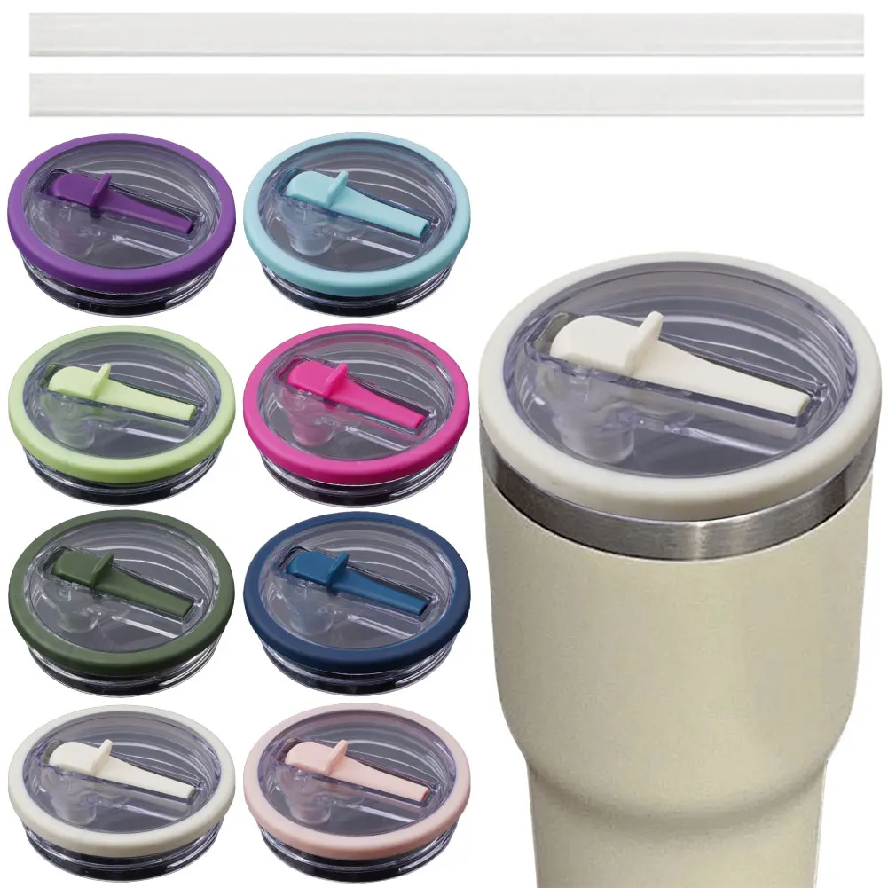 

1 Set 40Oz Tumbler Flip Straw Lid Replacement Fit For Stanley Quencher Spill Proof Splash Resistant Tumbler Lids Straw Cap Cover