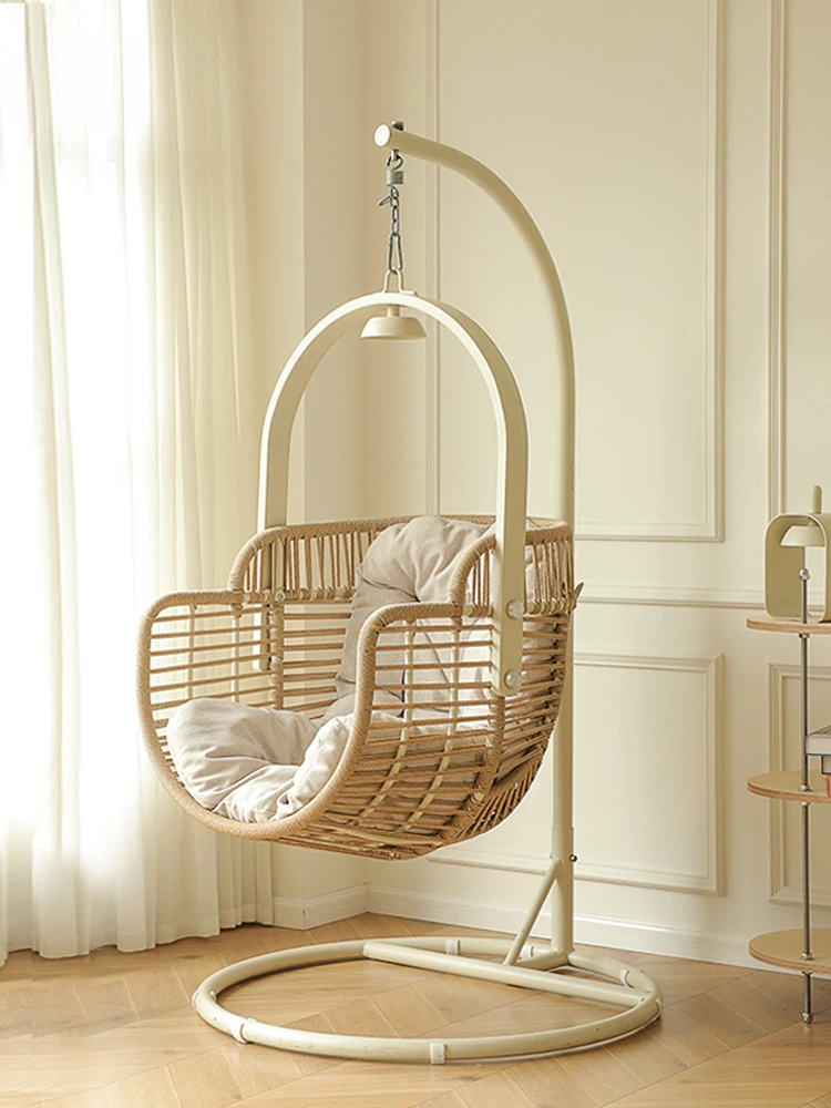 Hanging Basket Rattan Chair Balcony Indoor Home Cradle Chair Glider