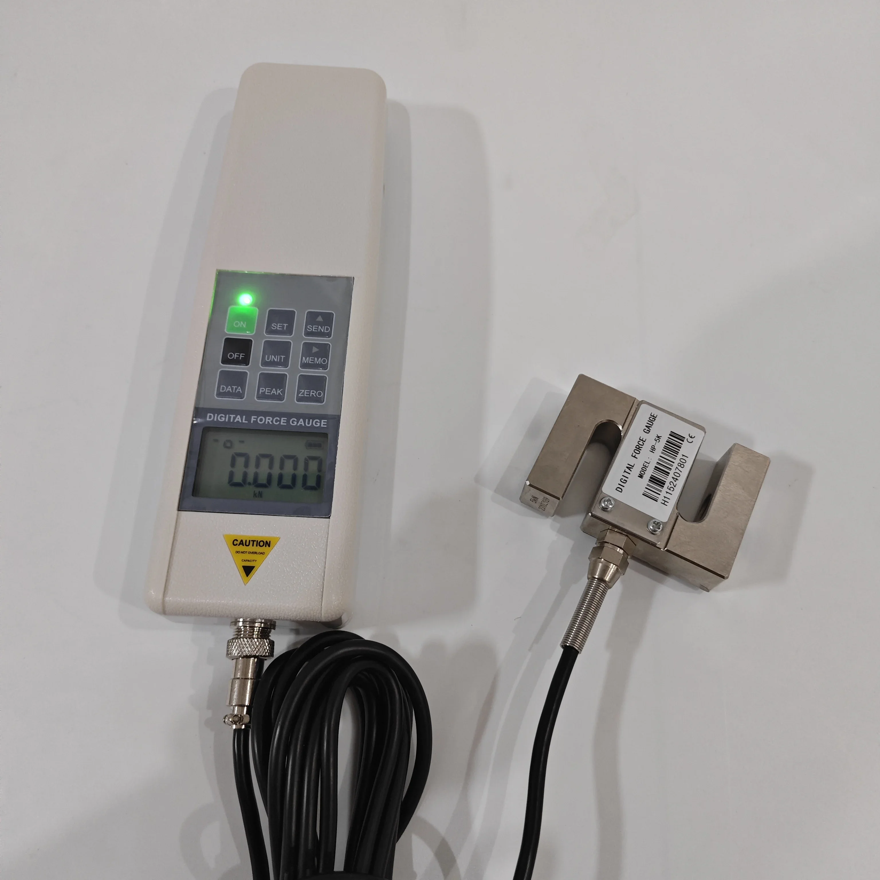 HP-5K Digital Force Gauge 5000N 500KG Push Pull Force Tester | High Precision Tension Compression Dynamometer w/ USB Cable