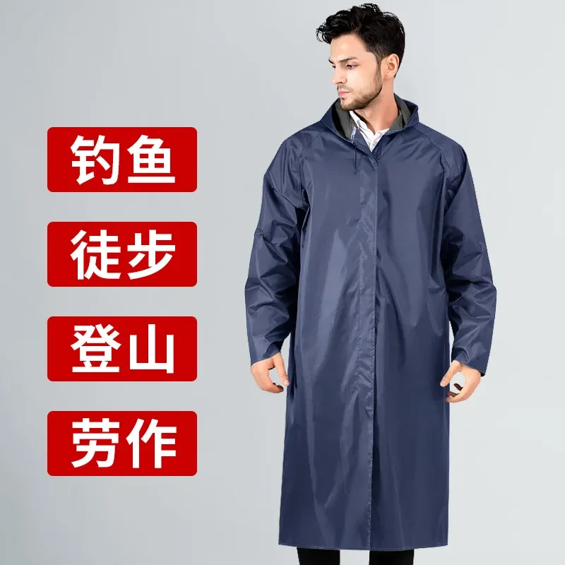 Impermeabile lungo addensato da uomo Full body rainstorm giacca a vento impermeabile tela Outdoor escursionismo lavoro impermeabile