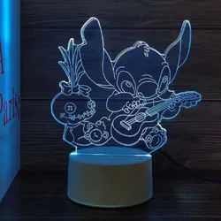 Stitch Night Light 3D Led 7 Color Stitch Table Lamp for Christmas Stitch Gifts Children's Room Decoration Holiday Gifts