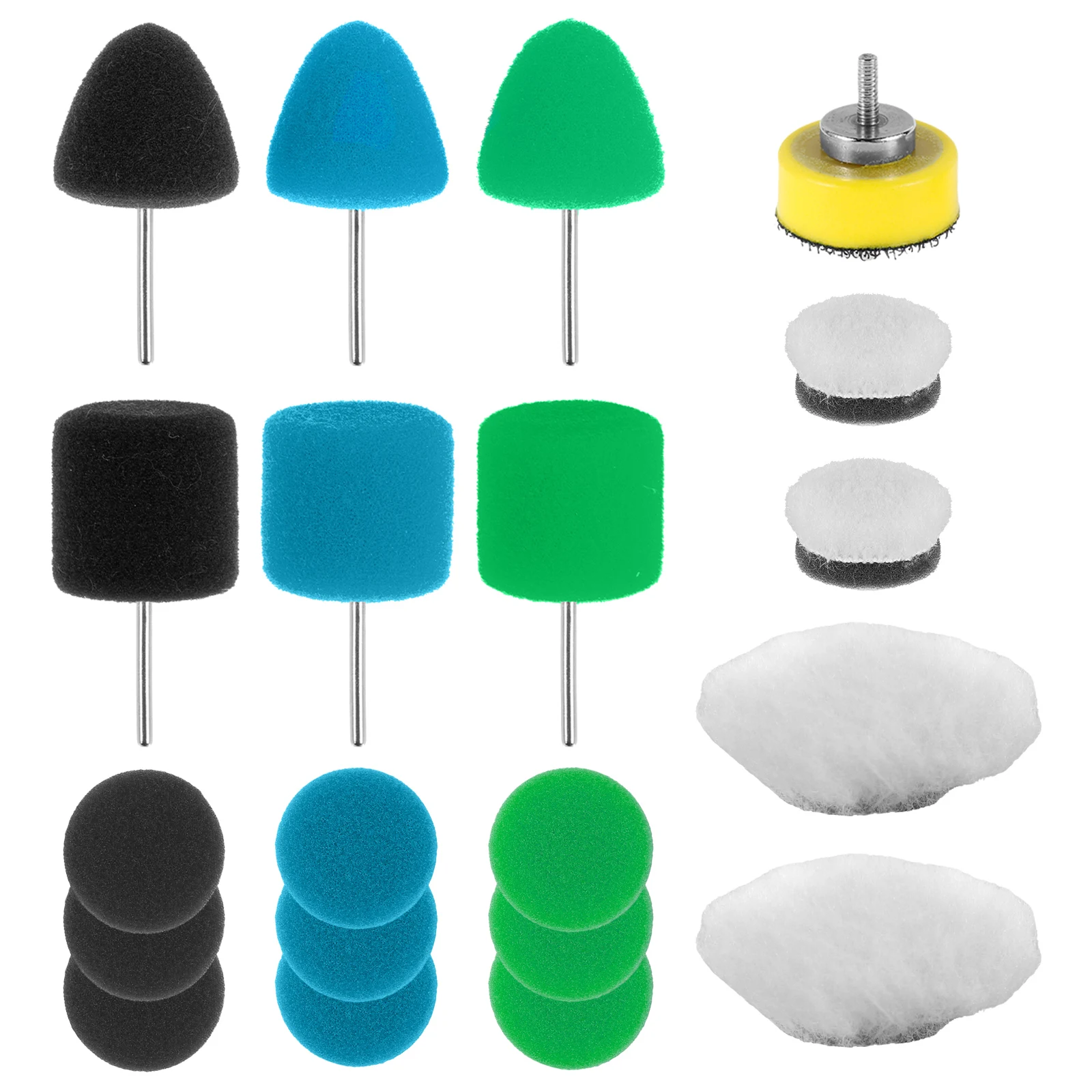 20Pcs Set 1Inch Mini Car Foam Drill Polishing Pad 25mm Detail Sponge Wool Waxing Buffing Pads With Backer for Dremel Rotary Tool