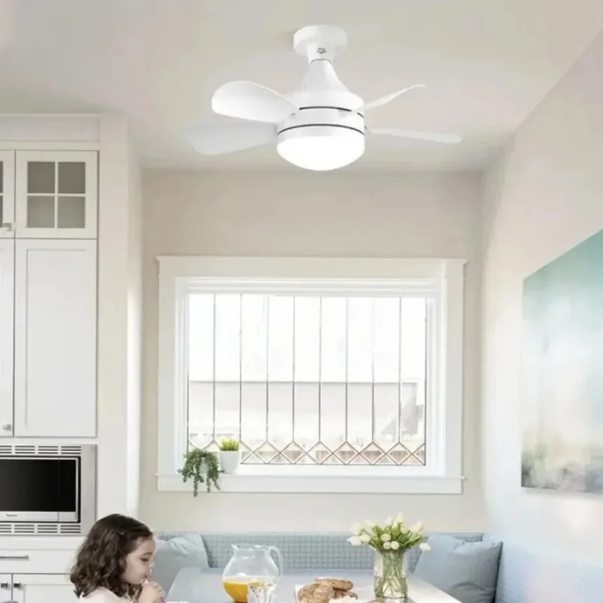 

18-дюймовый потолочный вентилятор E27, функция дистанционного затемнения с таймером для гостиной, кабинета, дома, AC85-265V, светодиодный потолочный вентилятор с подсветкой