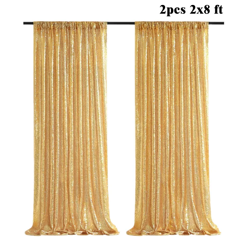 Gold/Silber Pailletten Hintergrund Vorhänge-2 Panels 2 x8ft, Hintergrund Party Hochzeit Baby Dusche Vorhang funkeln Fotografie Hintergrund