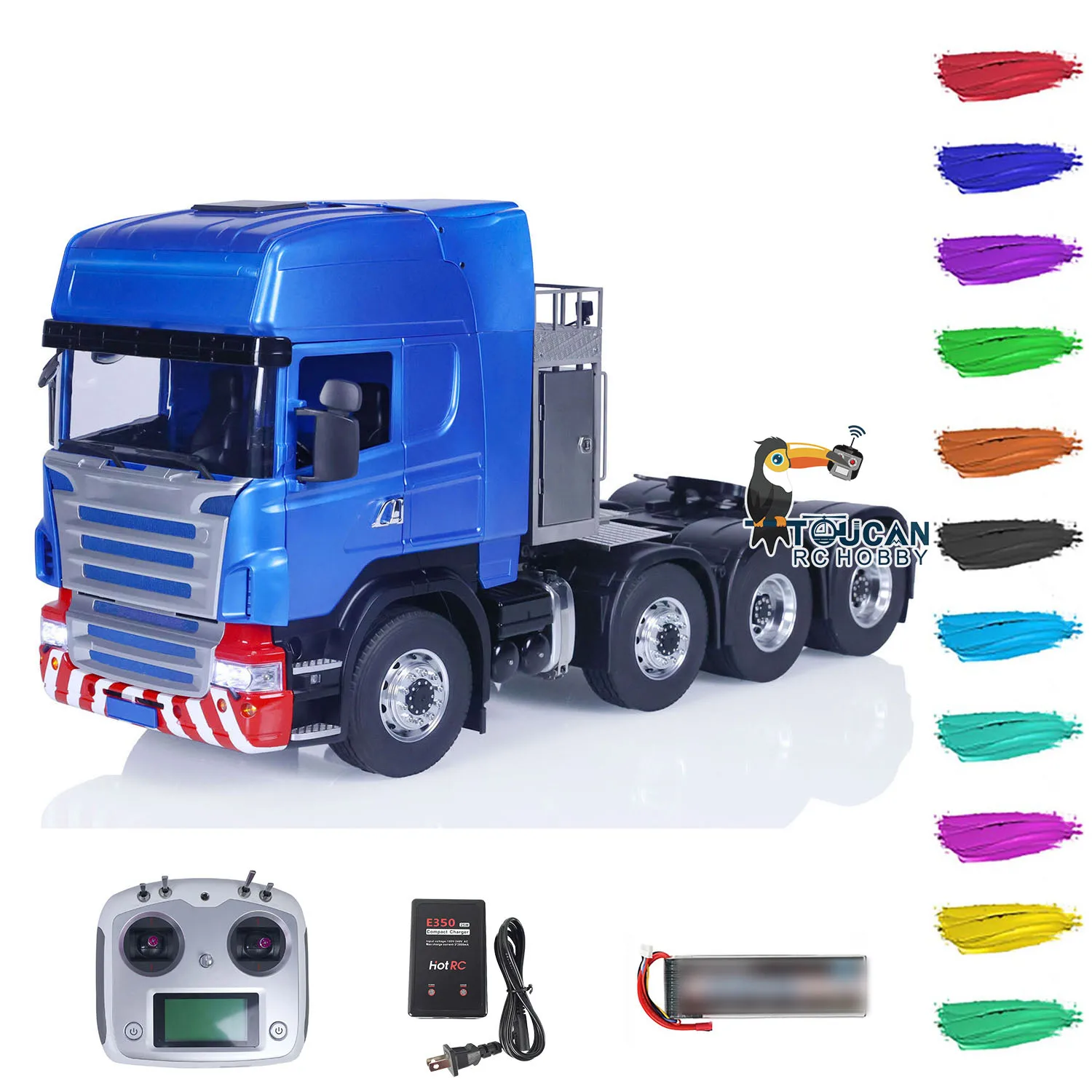 

LESU Metal Chassis 1/14 RC Tractor Truck 8x8 RTR TOUCAN RC HOBBY DIY Painted Remote Control Car Sound Lights for Boys Gifts