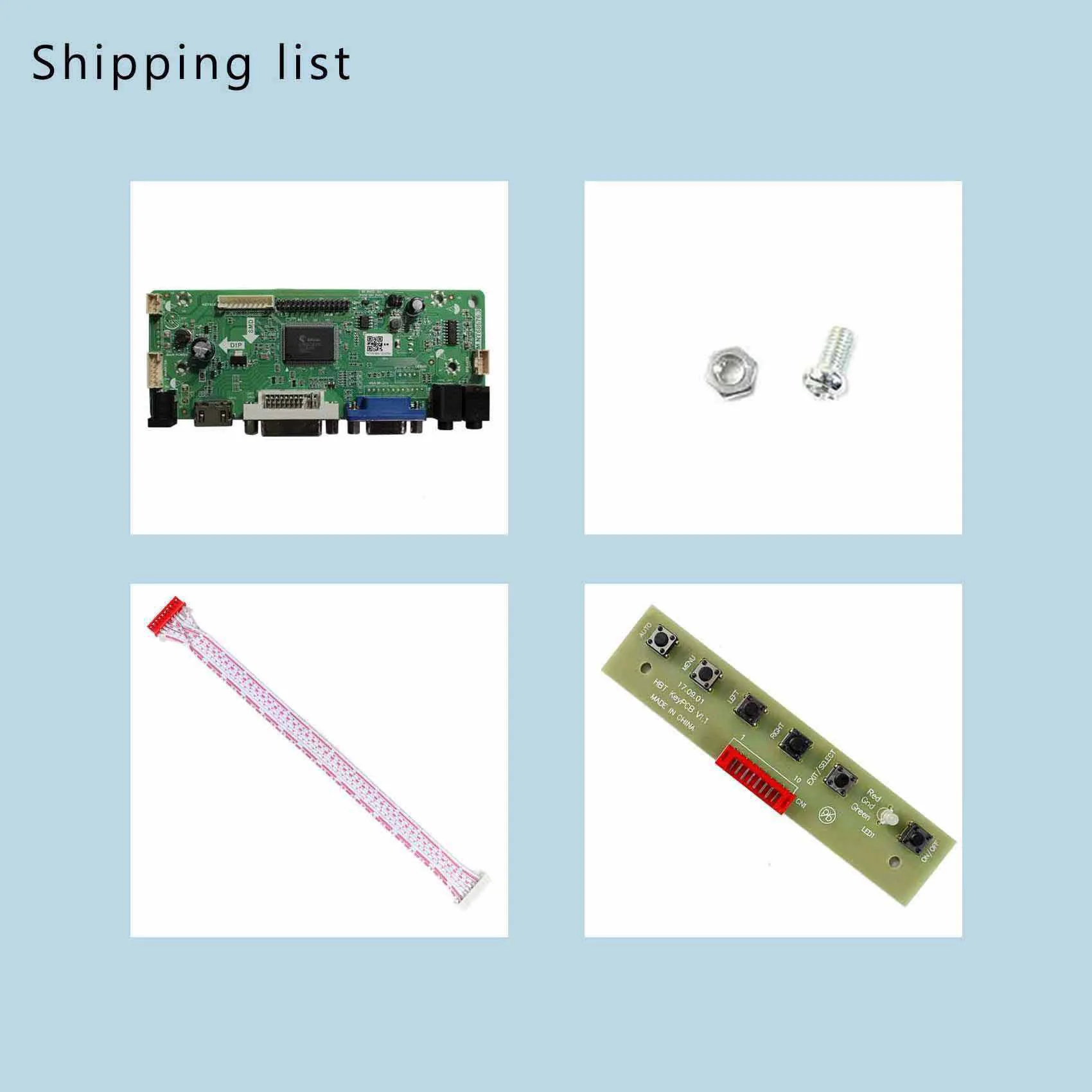 H-D DVI VGA LCD Controller Board For 16.7inch M167XGBN30-01A LCD Screen