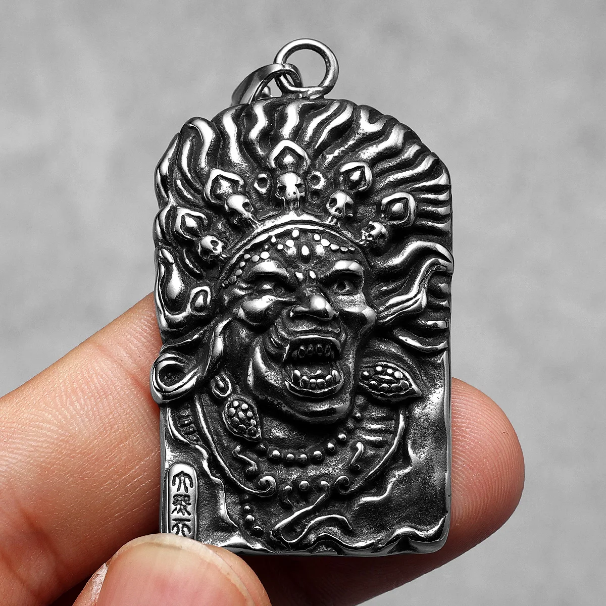 Tibetans Demon God Pendants Vintage Punk Rock Necklace 316L Stainless Steel Men Chains Hip Hop Jewelry Gift for Male Wholesale