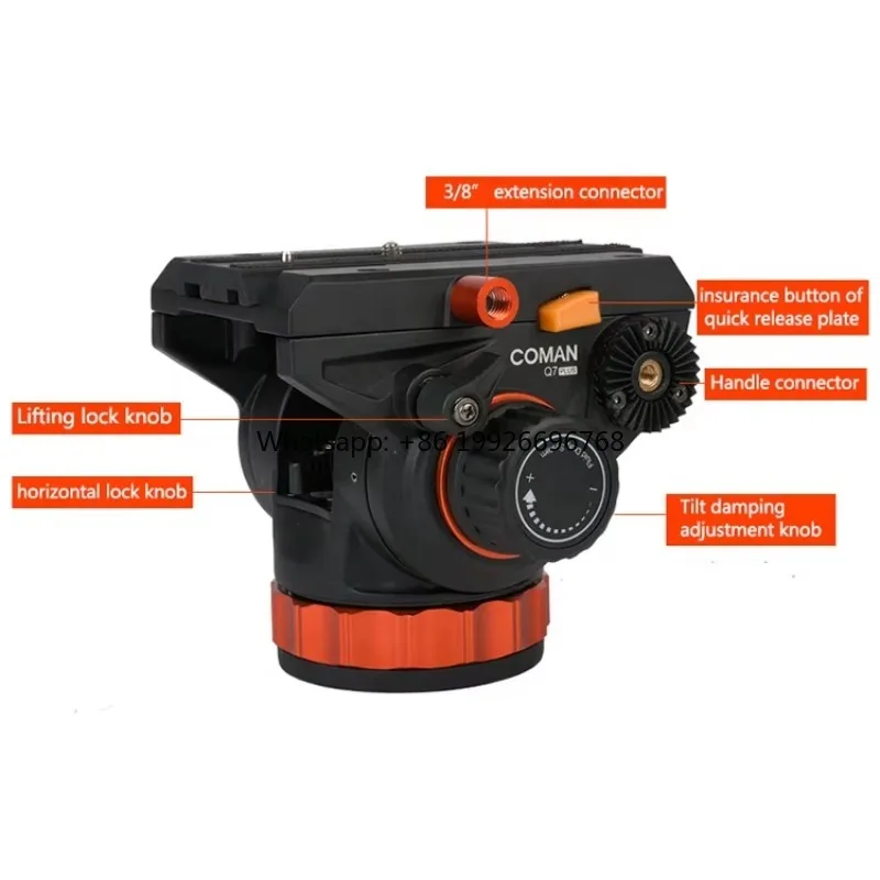 

Новый дизайн, профессиональная шаровая головка штатива для видеожидкости Q7 Plus для фабрики штатива nikon Dslr