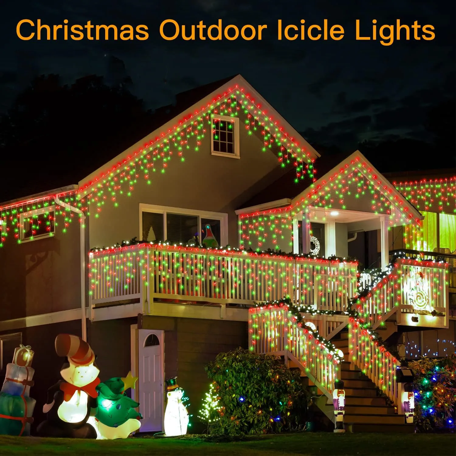 24V Safety Voltage LED Icicle Curtain Lights Christmas Decorations 2025 Outdoor Street Garlands On The House 20M 864 Leds Fairy