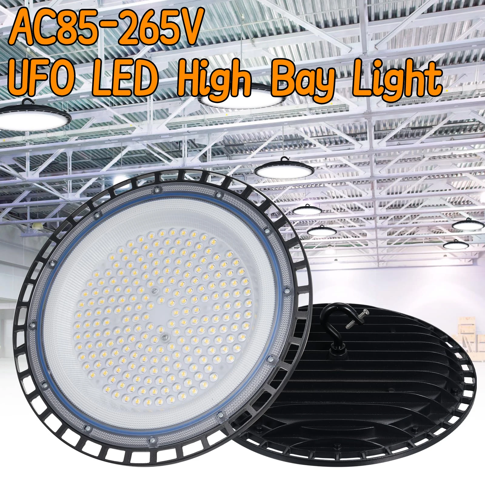 200-300-400w-ufo-ledハイベイライト-85-265v-超高輝度led産業用照明-ガレージライト-倉庫、作業場、工場用
