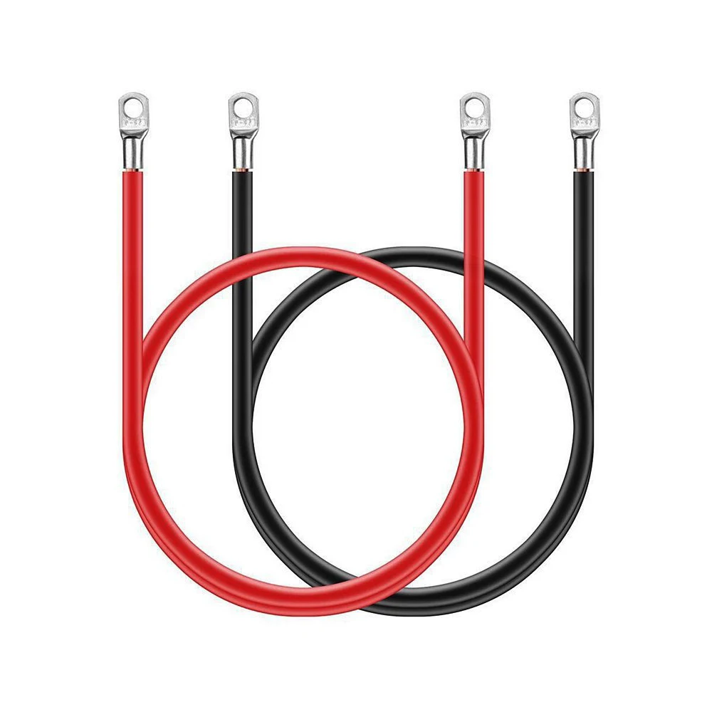 4AWG 25mm2 Black Red Solar Battery Cable With Terminals / Photovoltaic Solar Wire For YINGFA 4.2 And 6.2kW Solar Inverter