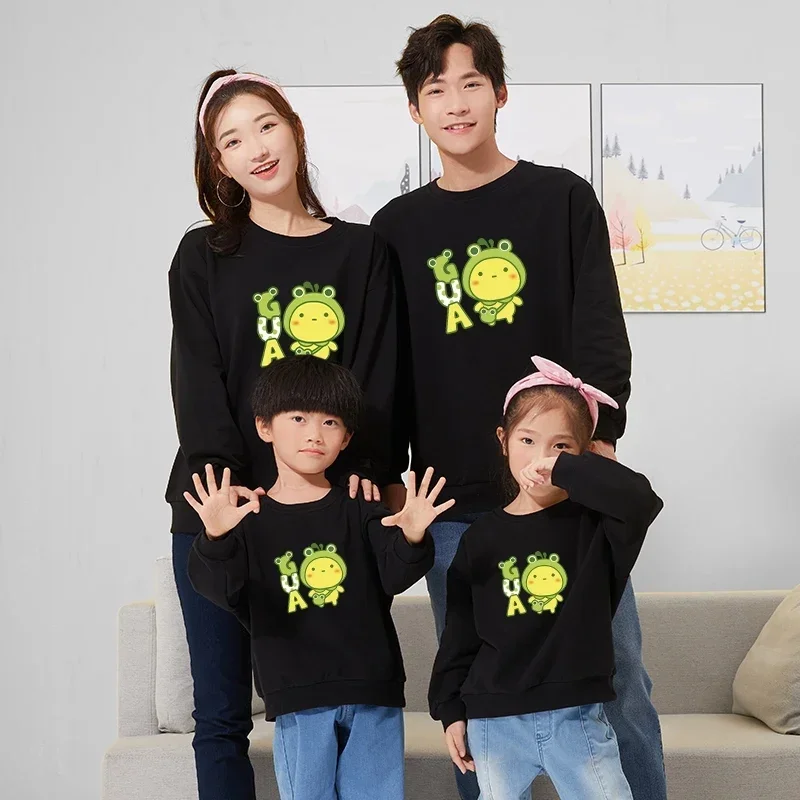 Christmas Cartoon Printing Shirts Autumn Mom Daughter Tops Matching Family Outfits Dad Son Sweatshirts Couple Clothes Pullovers