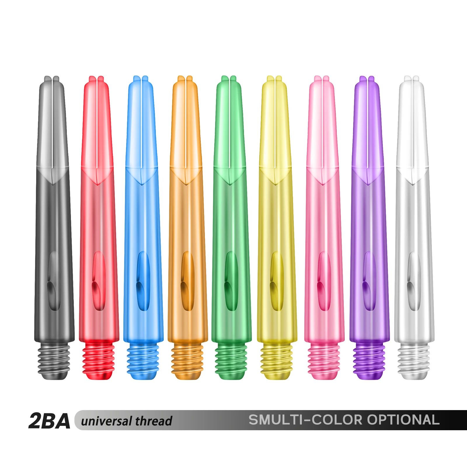 Huanqu Juego de 54 piezas de flechas de plástico transparente y accesorios para dardos, 9 colores, 3 tamaños (40 mm, 47 mm, 53 mm), piezas de repuesto profesionales para flechas de dardos, adecuadas para tableros de dardos duros y blandos, aptas para sala