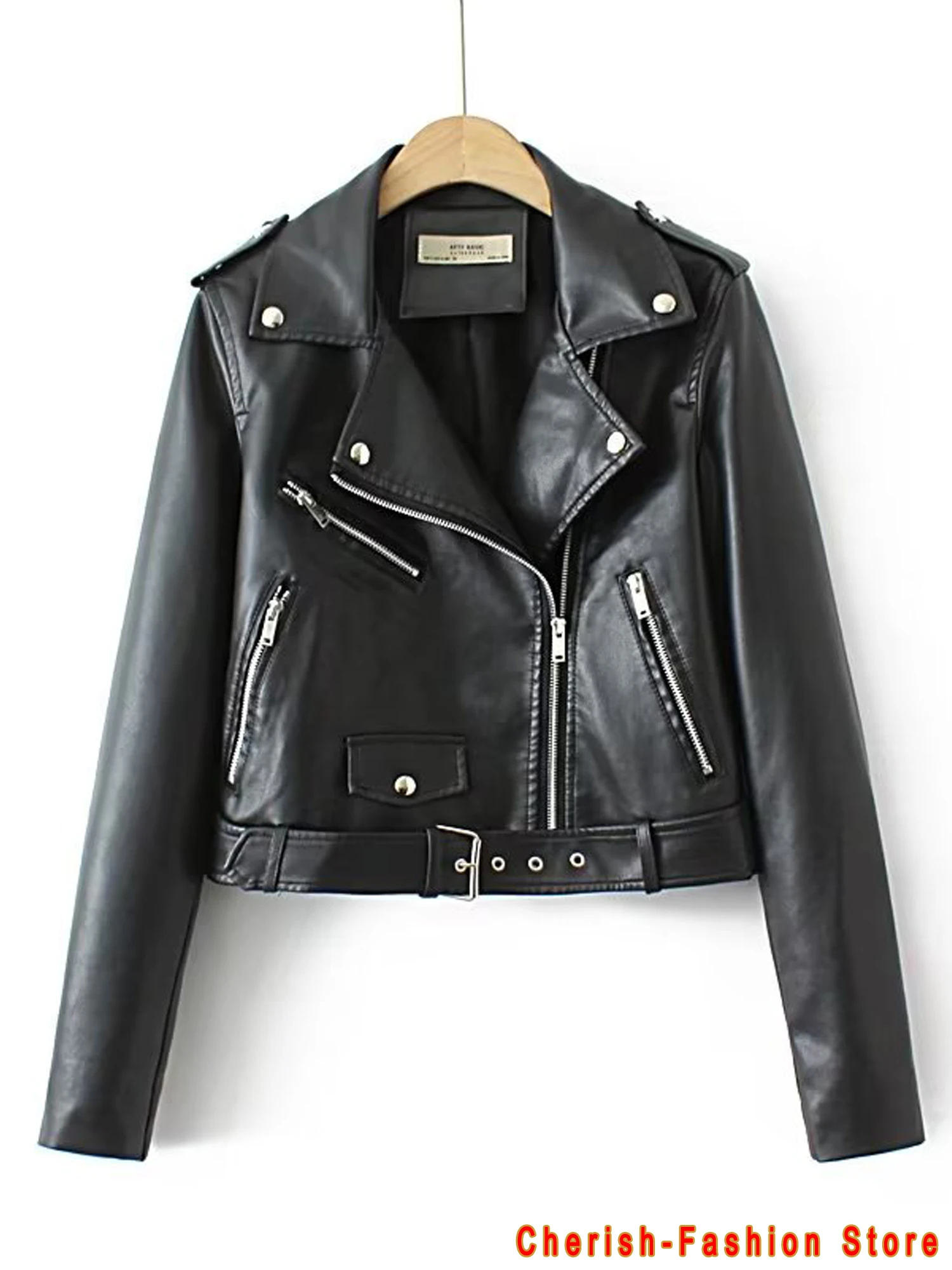 New Arrival 2023 brand Winter Autumn Motorcycle leather jackets Green leather jacket women leather coat slim PU jacket Leather