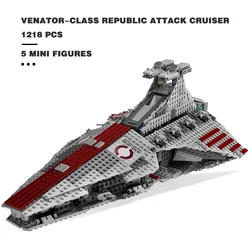 Kompatybilny z popularna zabawka zestaw 8039 Star Venator Republic TOY Attack Cruiser Model klocki budowlane prezenty na urodziny, boże narodzenie