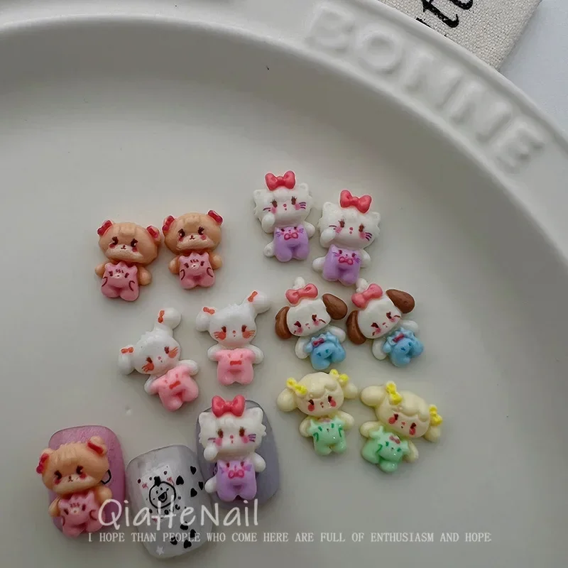 

Mikko New Cartoon Nail Art Decorations Adorable 3D Resin Accessories Wearable Nails Glossy Bear Dog Decorations