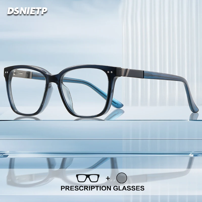 

Dsnietp качественные очки для чтения, мужские модные квадратные фотохромные очки с защитой от синего света, очки по рецепту, прогрессивные очки для близорукости