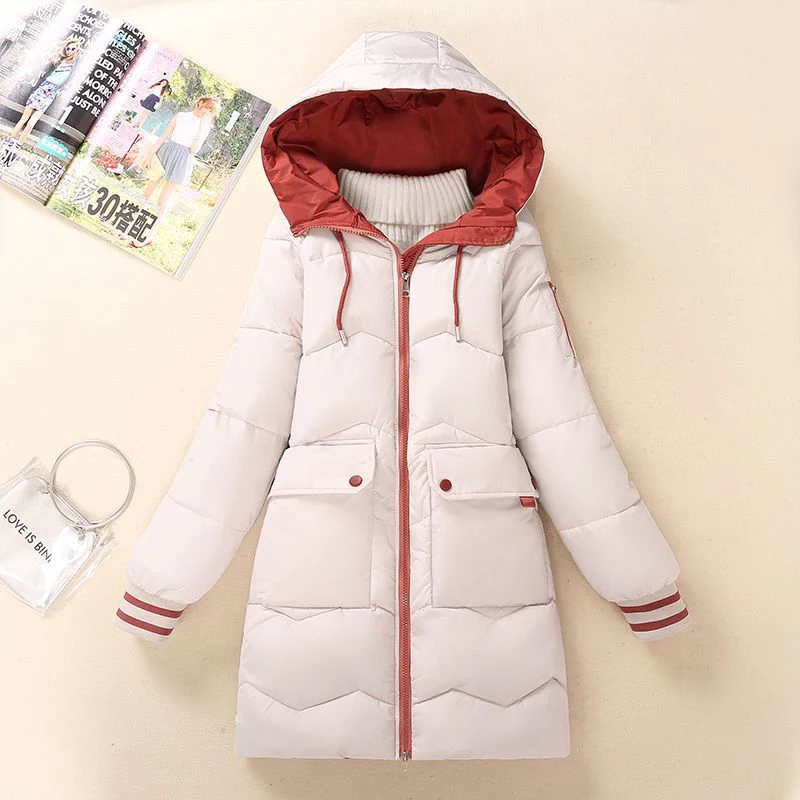 2023 Fashion New Thick Warm Winter Jackets Women's Cotton Padded Coats Mid-Length Women Parkas Female Outerwear