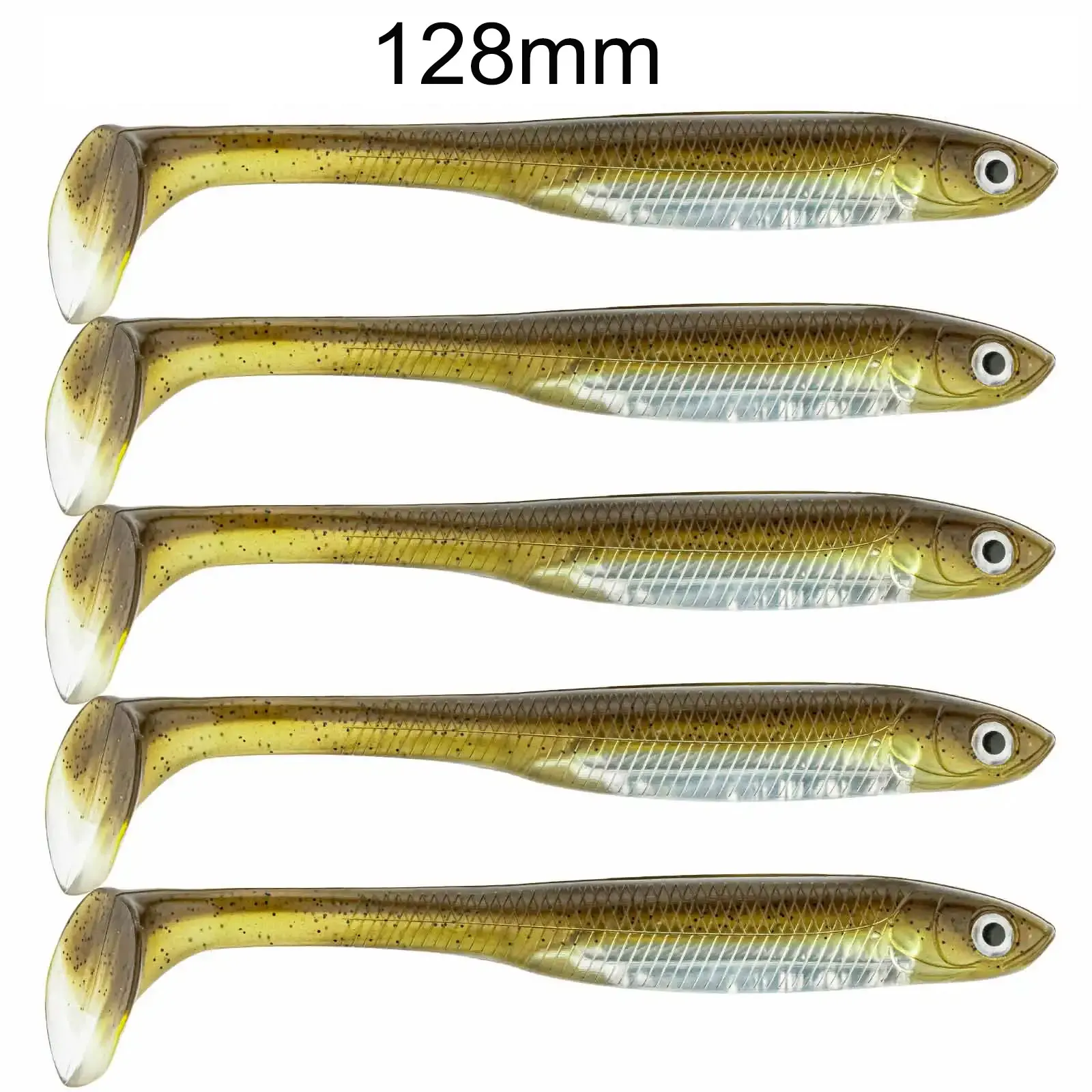 

5pcs Soft Fishing Baits 12.8cm Artificial Fishing Lures Wobblers Soft Worms Freswater Silicone Swimbait For Bass Pike Trout