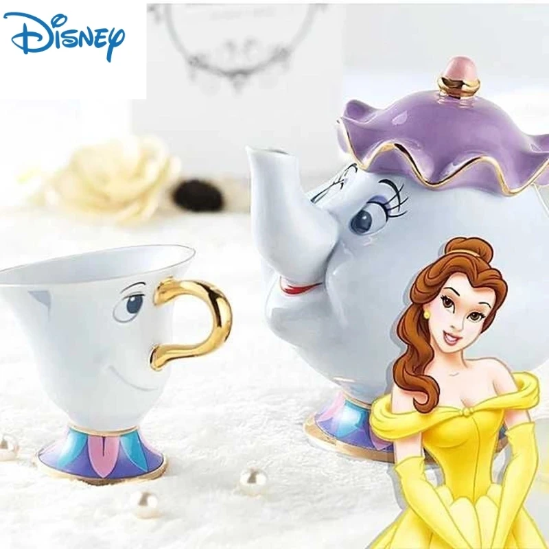 Disney Ceramic Tea Sets Beauty And The Beast Teapot Mug Mrs Potts Chip Tea Pot Cup Coffee Pot Cup Wedding Gift Table Decoration