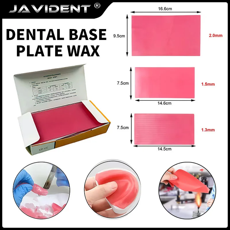 1Box Dental Kitto Red Wax Sheets for Complete Denture Auxiliary Wax Models Dental Restoration Consumables Regular/Summer Use