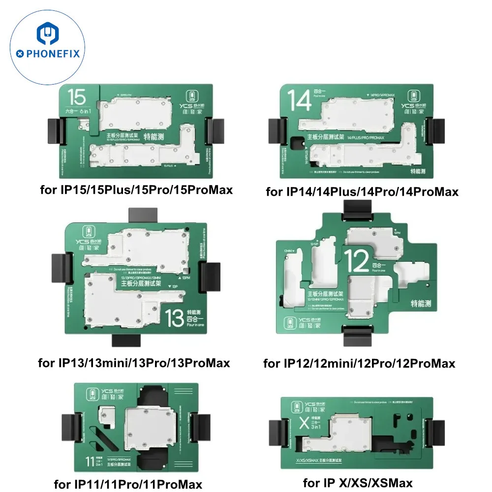 YCS Motherboard Mittlere Schicht Tester Vorrichtung Für iPhone X-16PM Logic Board Oberen und Unteren Rahmen Schichtung Prüfung iSocket werkzeuge